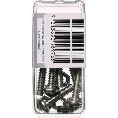 Champion Machine Screw & Nut Pan Phillips Stainless Steel 1/4inx1in 316/A4 CSP73