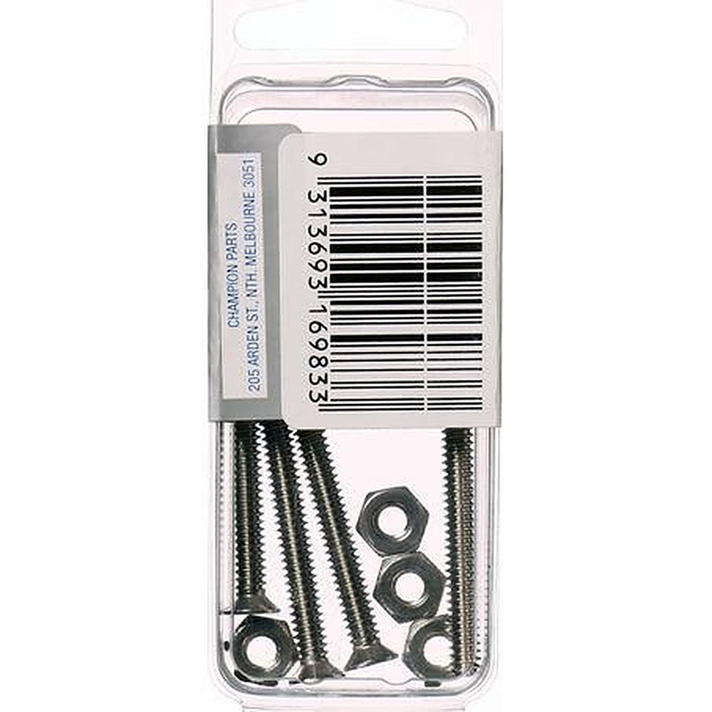 Champion Machine Screw & Nut CSK Phillips Stainless Steel 3/16inx1 1/2in 316/A4 CSP80
