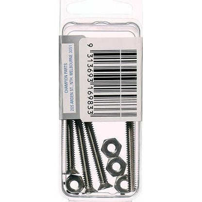 Champion Machine Screw & Nut CSK Phillips Stainless Steel 3/16inx1 1/2in 316/A4 CSP80