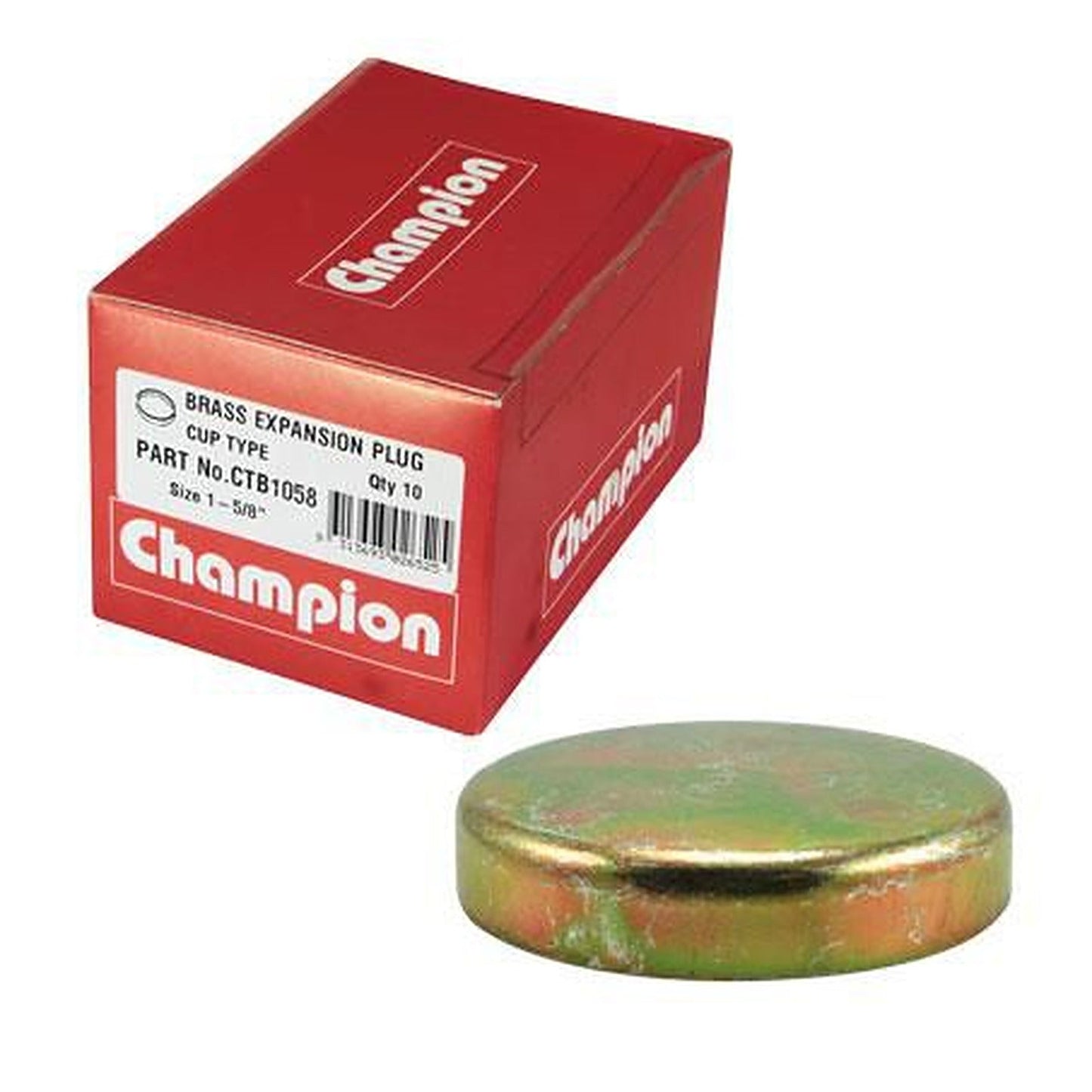 Champion Brass Welch Plug Cup 1-5/8in — Pack of 10 CTB1058