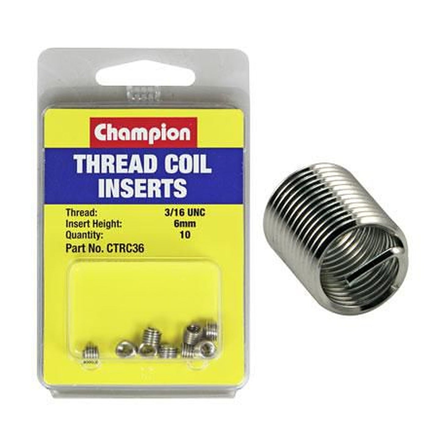 Champion Thread Insert Refills 3/16in UNC x 6mm — 10 Pack CTRC36