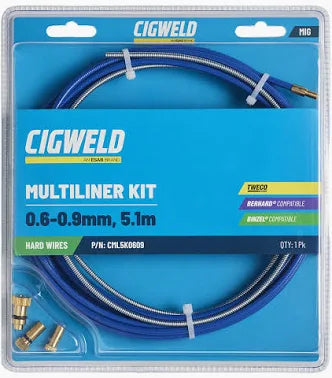 Cigweld MultiLiner Steel MIG Liner Kit 0.6-0.9mm x 5.1m Suits TWE/BND/BZL CML5K0609