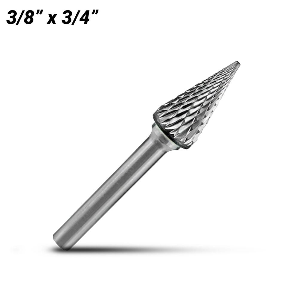Holemaker CB-SM4 3/8" x 3/4" Cone Shape Carbide Burr