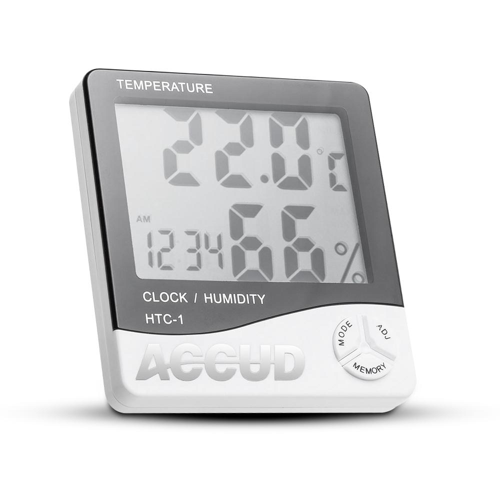 Accud AC-HTC-1 Digital Hygrometer & Clock