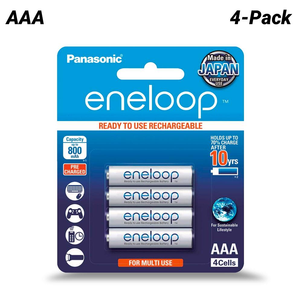 Panasonic BK-4MCCE/4BA 4-Pack Eneloop AAA Blister 800mAh Rechargeable Batteries
