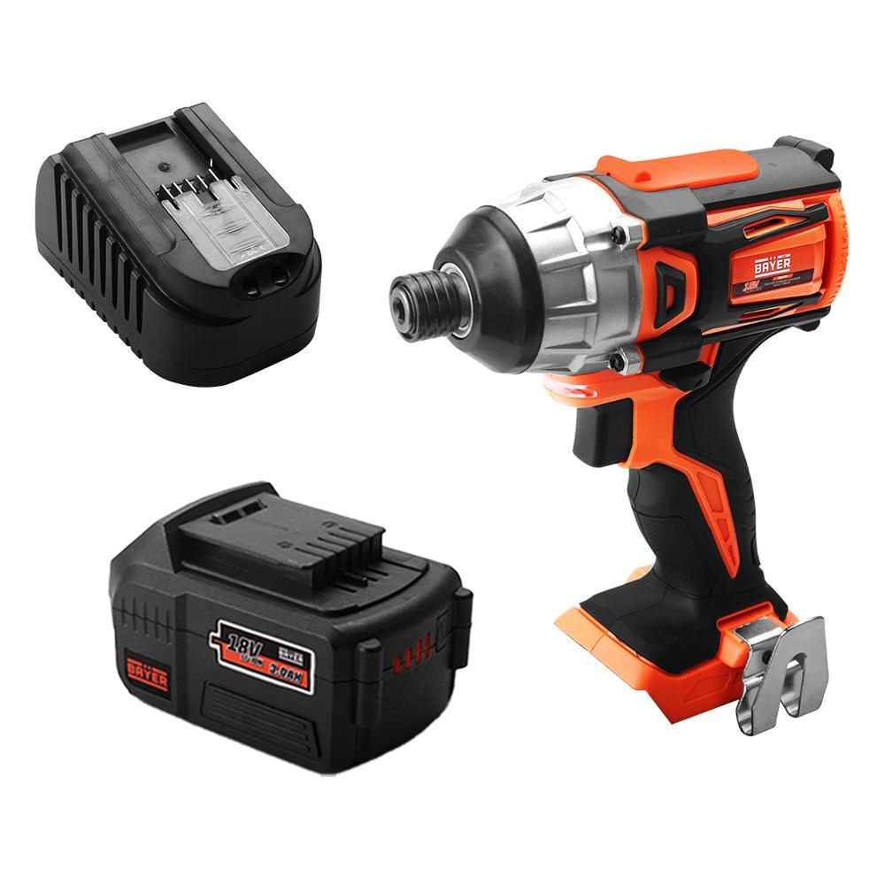 Bayer BAY102B 18V 3.0Ah Li-Ion Cordless Brushless Impact Driver Combo Kit