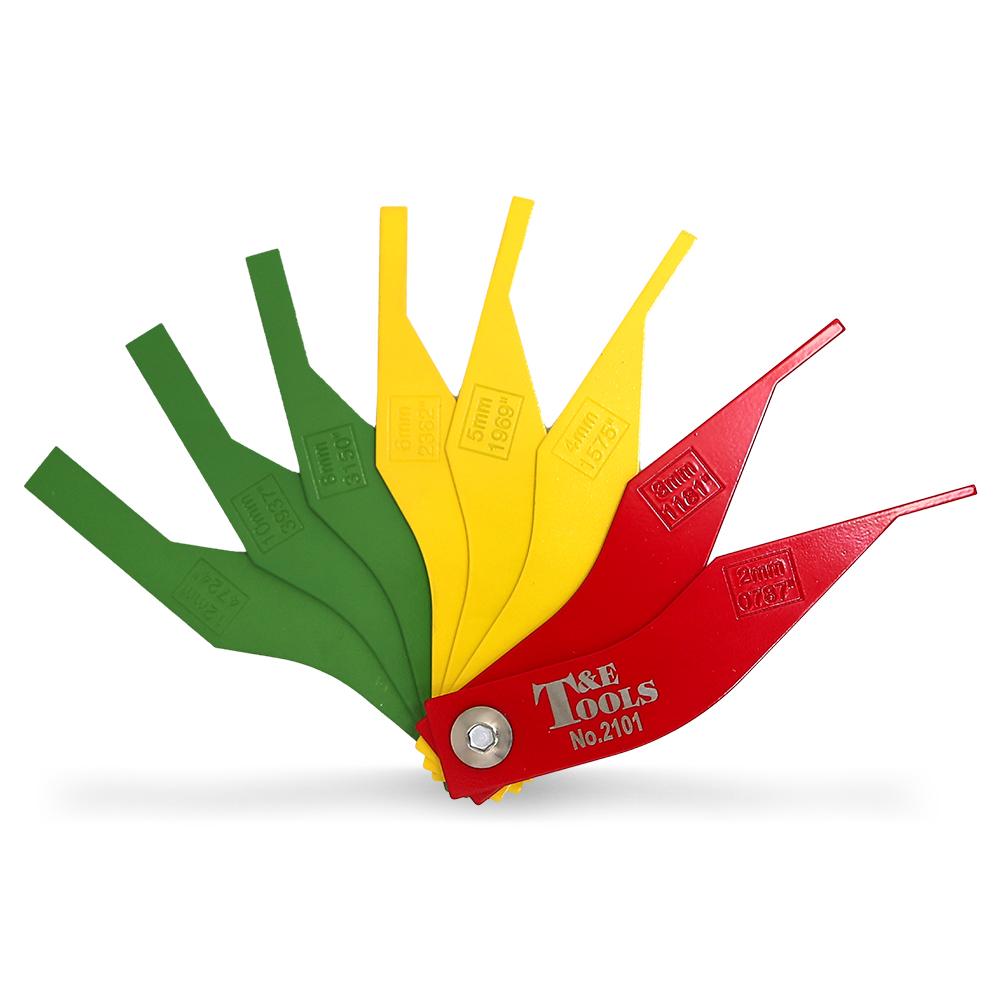 T&E Tools 2101 8pce Manual Brake Gauge Set Colour Coded