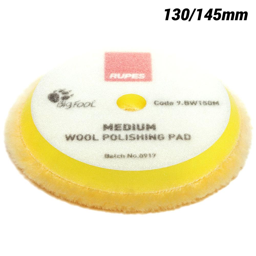 Rupes 9.BW150M/1 Single-Pack 130/145mm Big Foot Yellow Medium Wool Polishing Pad