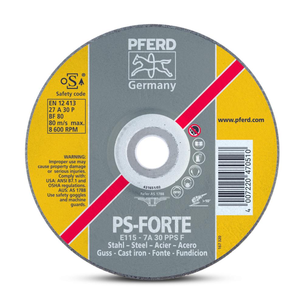 PFERD E115 - 7A 30 PPS F 115mm x 7mm Depressed Centre Grinding Wheel