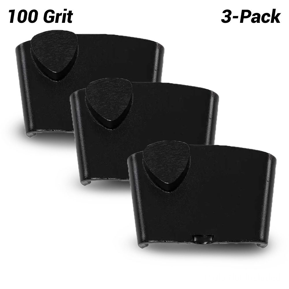 Husqvarna 546333113 3-Pack 100-Grit Diamond Single Segment Grinding Shoe for Hard Concrete