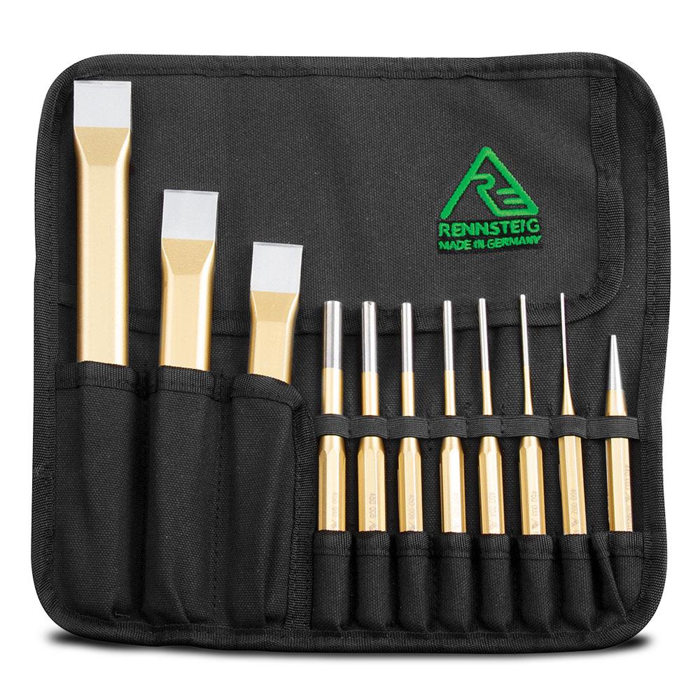 Rennsteig REN08 11pce Flat Cold Chisel & Punch Tool Roll Set