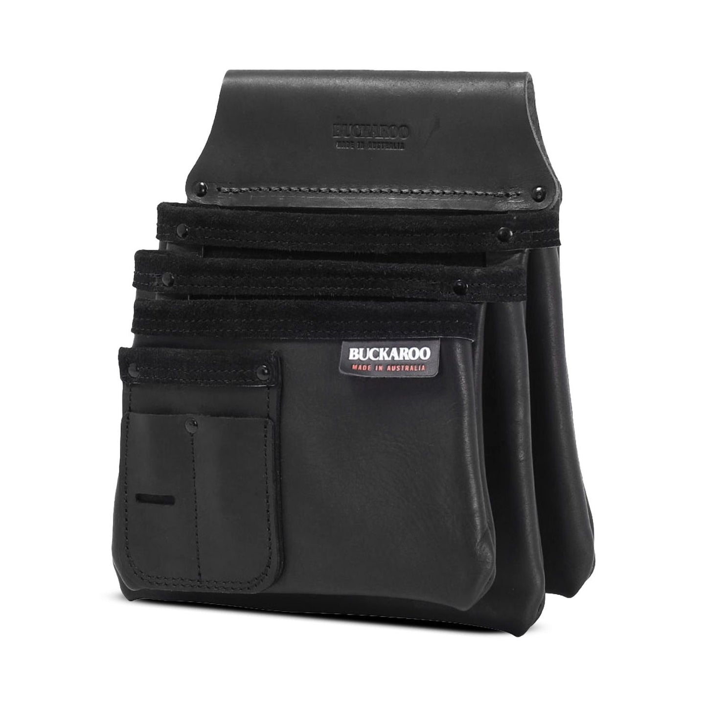 Buckaroo NBS3B Black Leather 3 Pocket Nail Bag