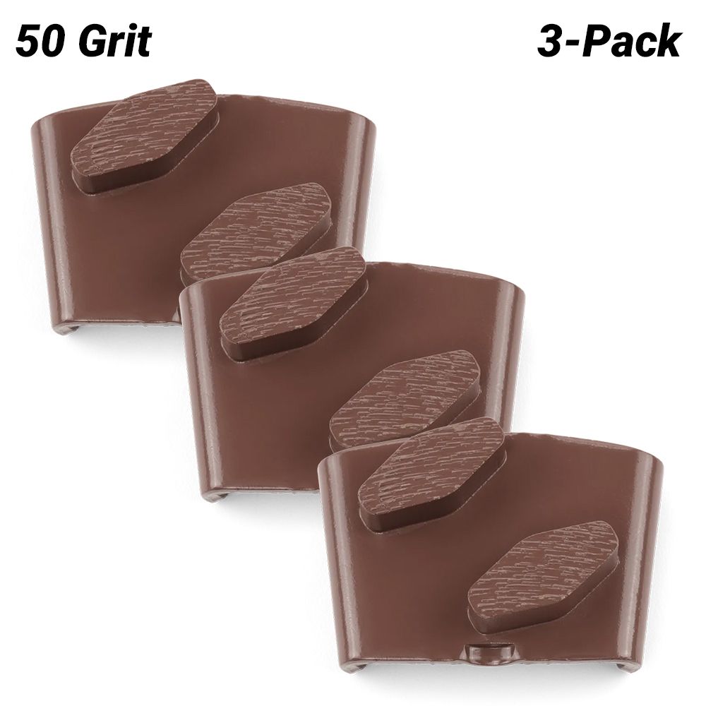 Husqvarna 546332302 3-Pack VARI-GRIND EZ S Change 50 Grit Double Sided Grinding Shoe - Soft Concrete