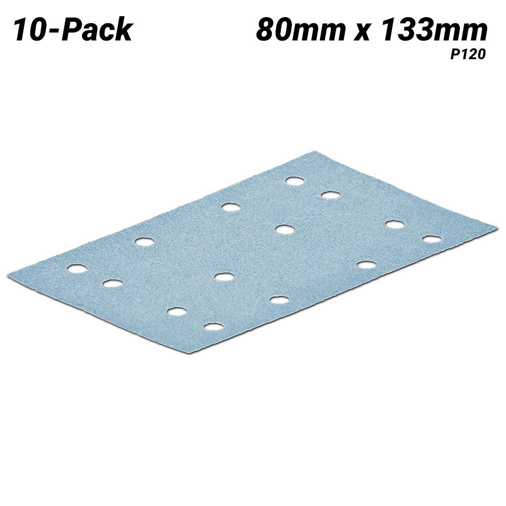 Festool STF 80 x 133 P120 GR/10x (497129) 10-Pack 80mm x 133mm Granat Abrasive Sheet