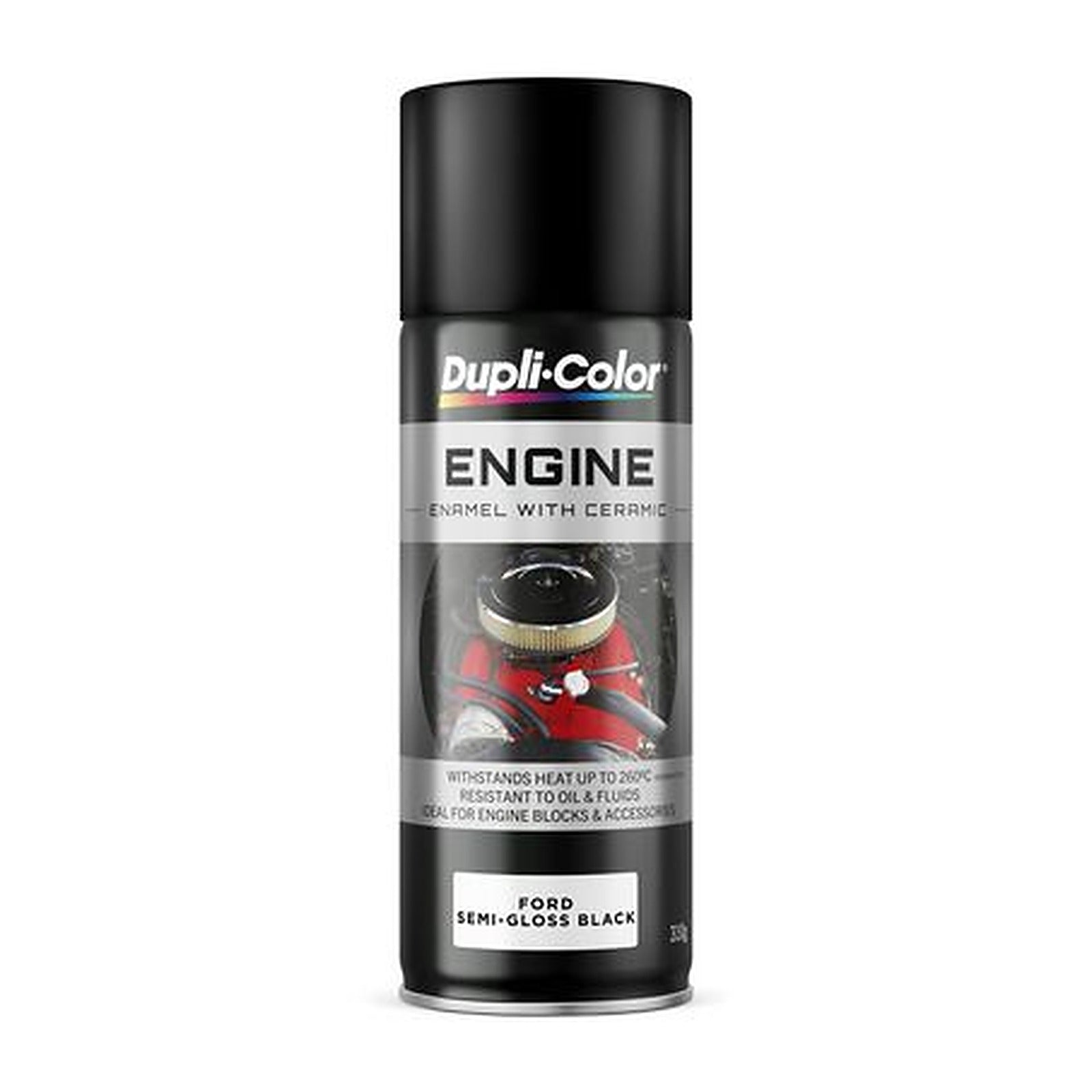 Dupli-Color Ceramic Engine Enamel Spray Paint Ford Semi Gloss Black 310g DE1635