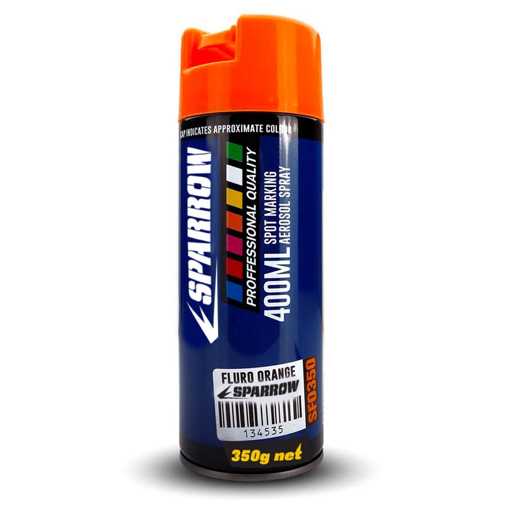 Sparrow SFO350 350g 400ml Fluro Orange Spot Marking Spray Paint (Single Can)