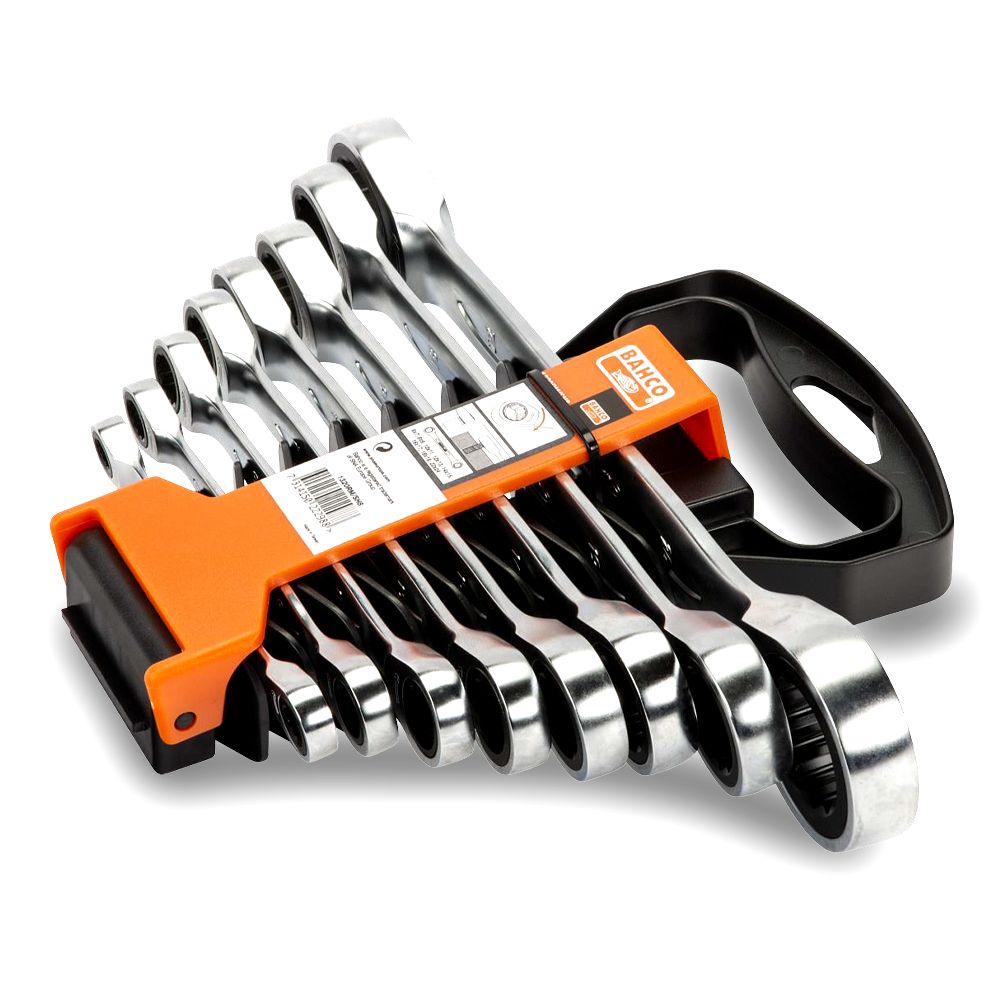 Bahco 1320RM/SH8 8pce Metric Ratcheting Ring Wrench Set