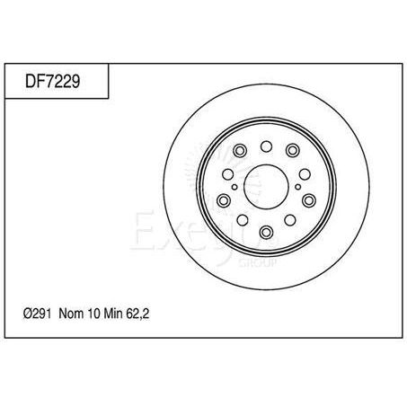 TRW Disc Brake Rotor Solid 291mm DF7229S