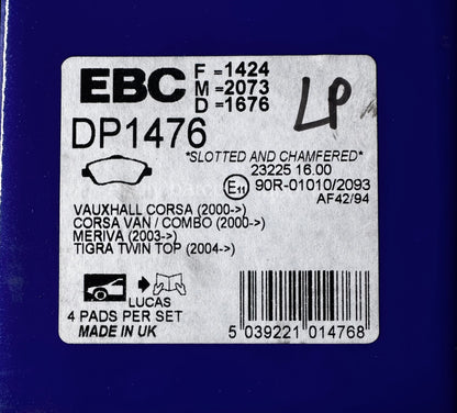 EBC Ultimax Brake Pad Set Front (Holden Barina TK) DP1476