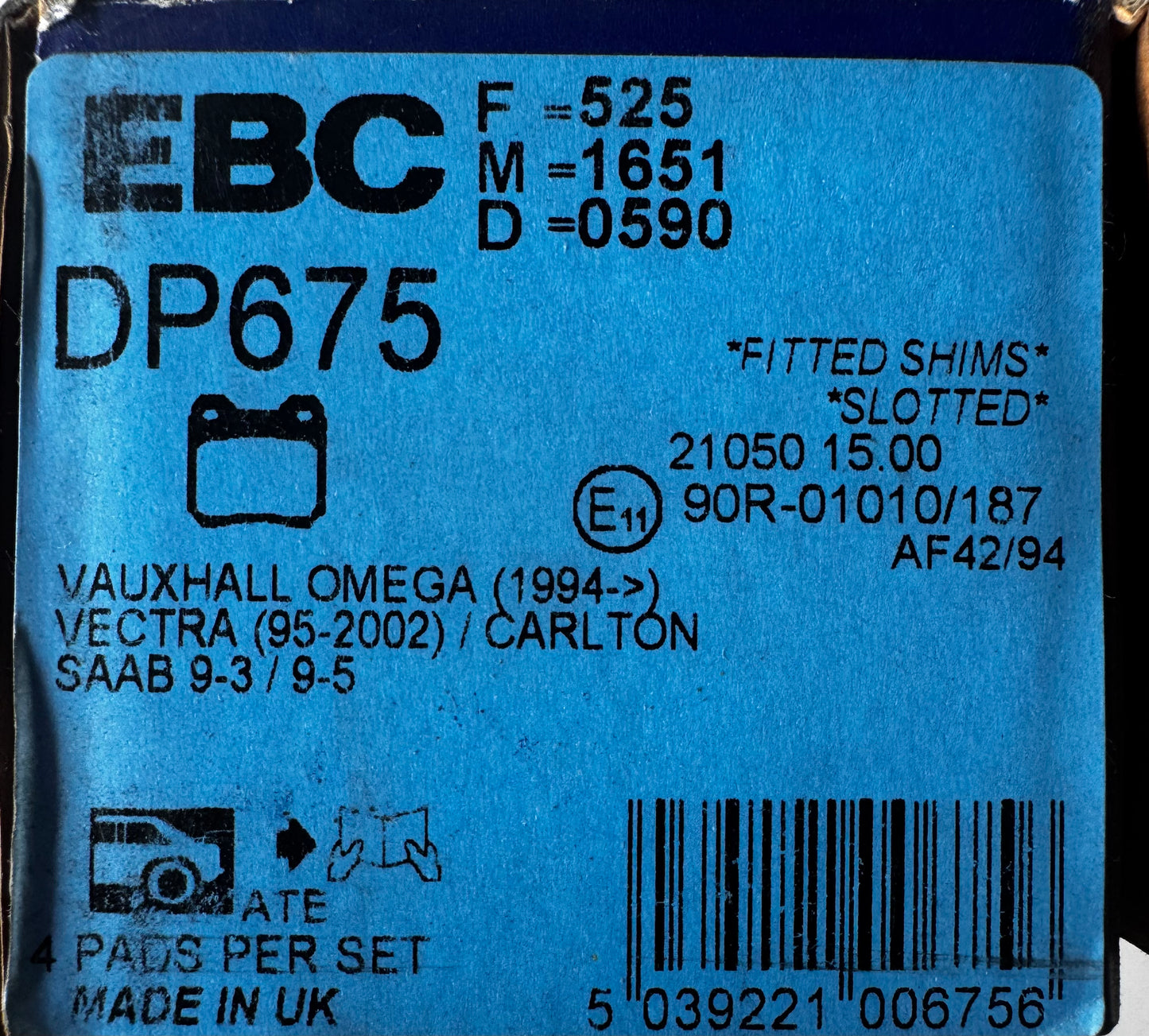 EBC Ultimax Brake Pad Set DP675
