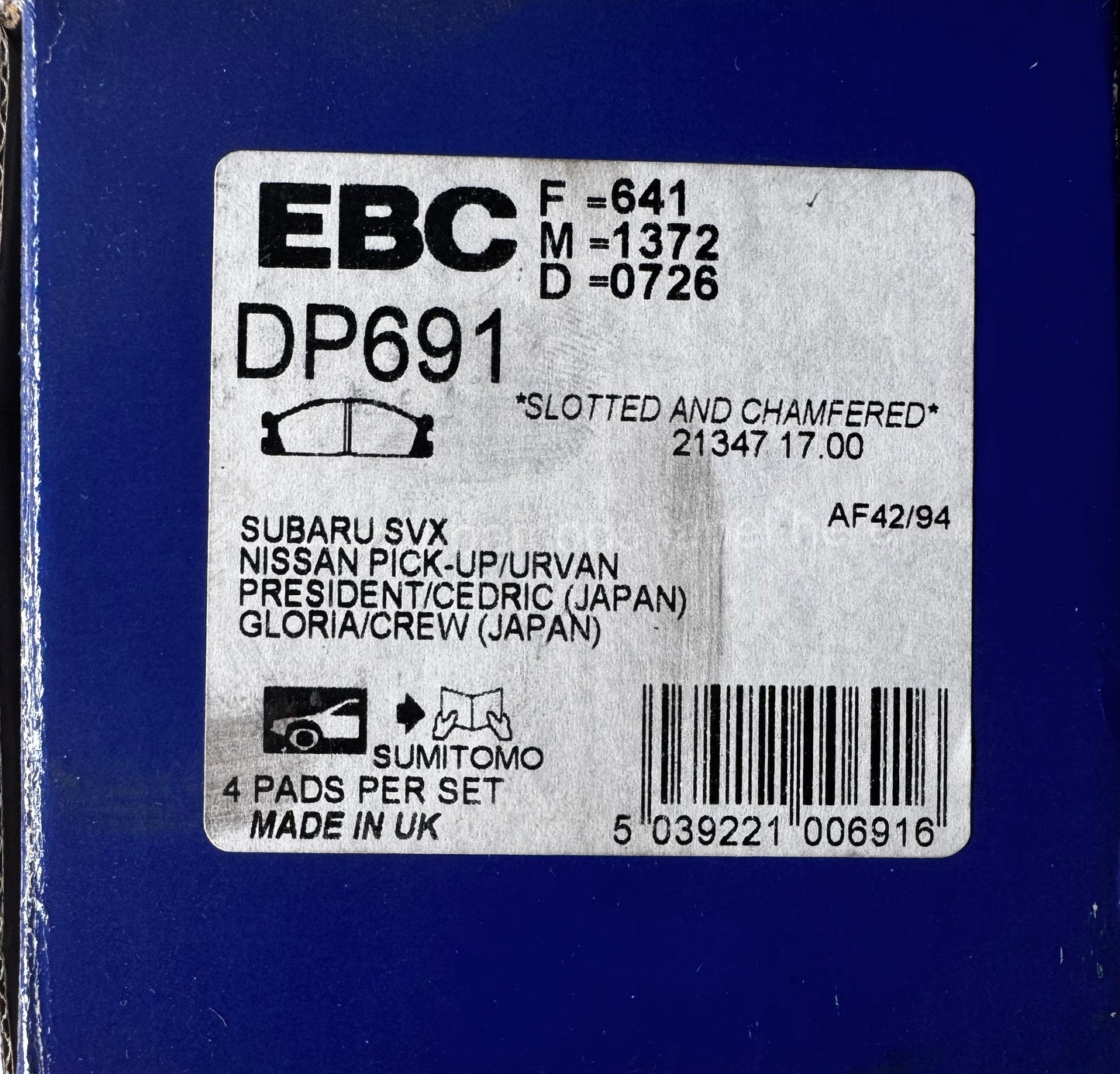 EBC Ultimax Brake Pad Set DP691
