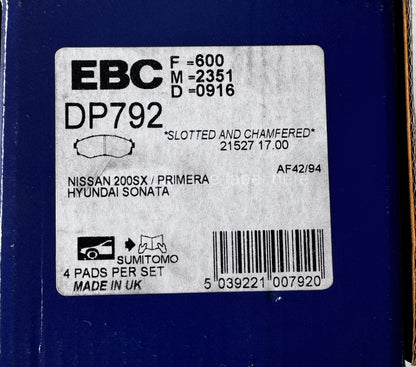EBC Ultimax Brake Pad Set DP792