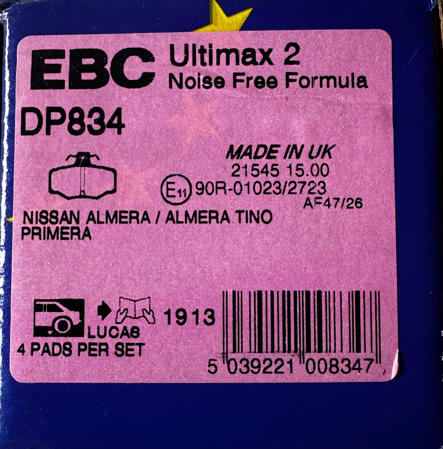 EBC Ultimax Brake Pad Set DP834