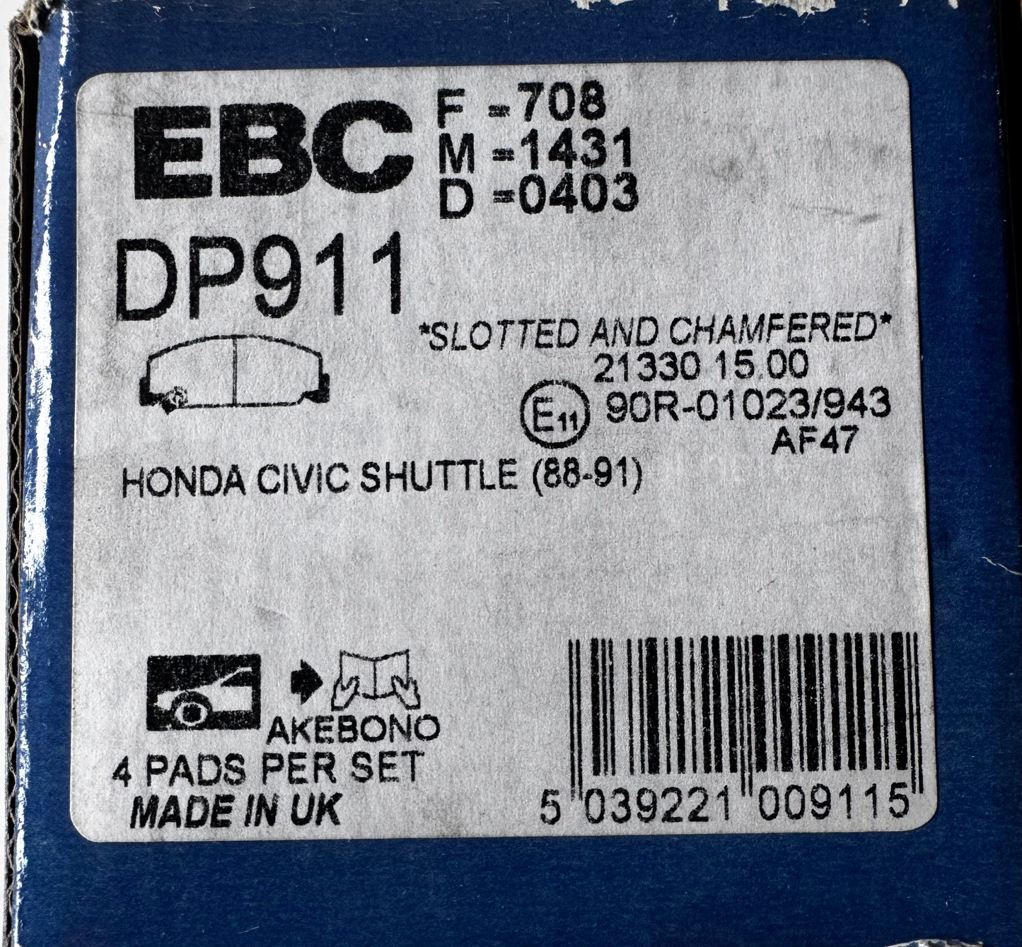 EBC Ultimax Brake Pad Set DP911