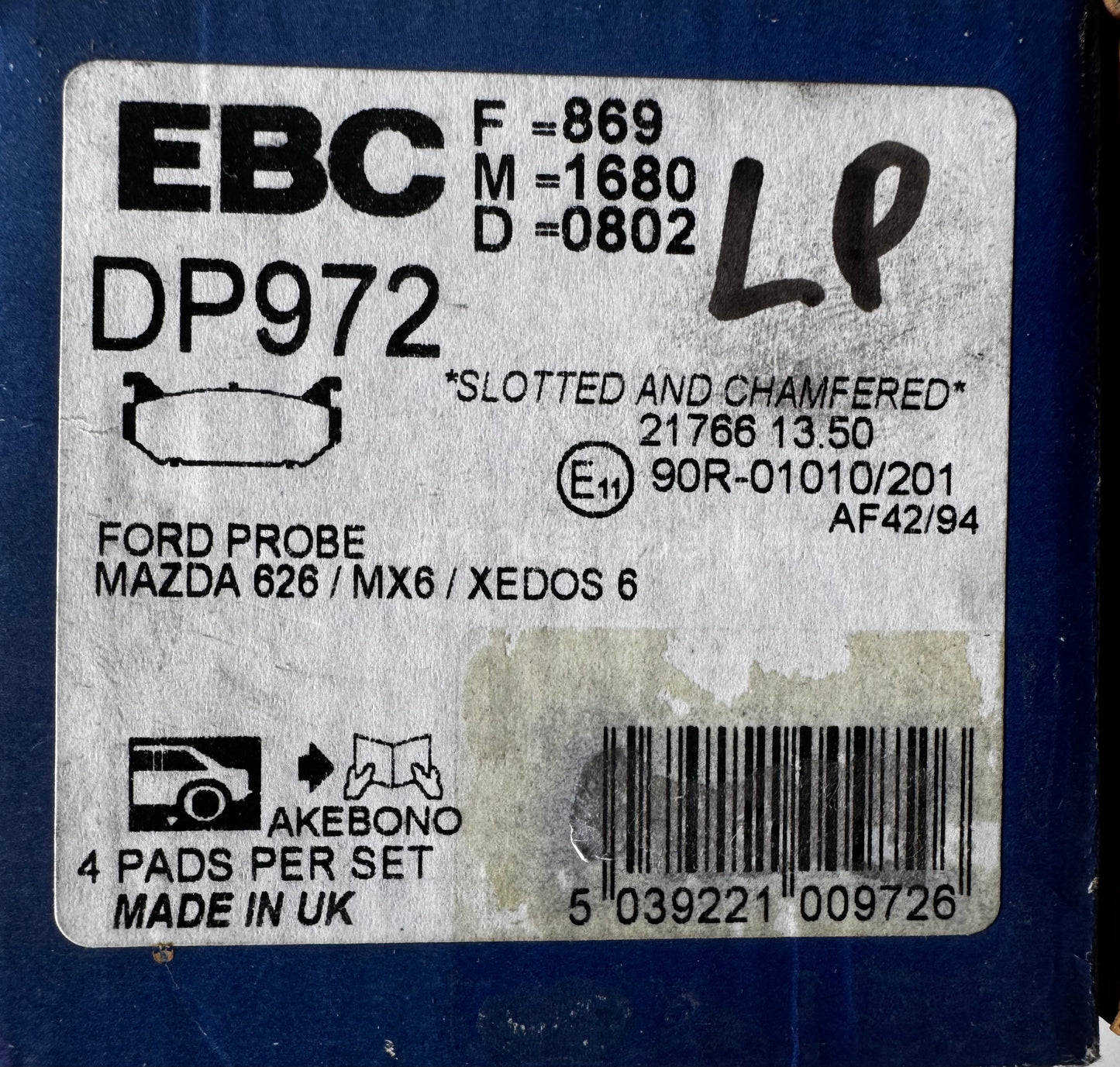 EBC Ultimax Brake Pad Set DP972