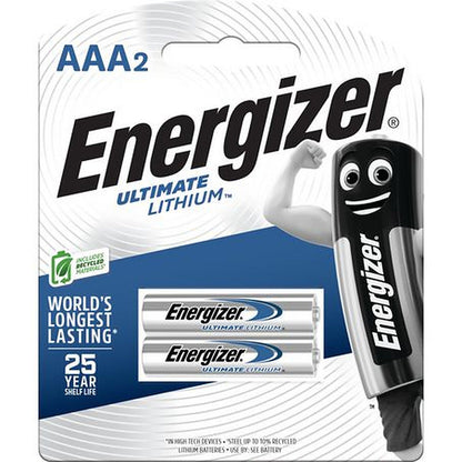 Energizer AAA Battery Ultimate Lithium — 2 Pack E000027100