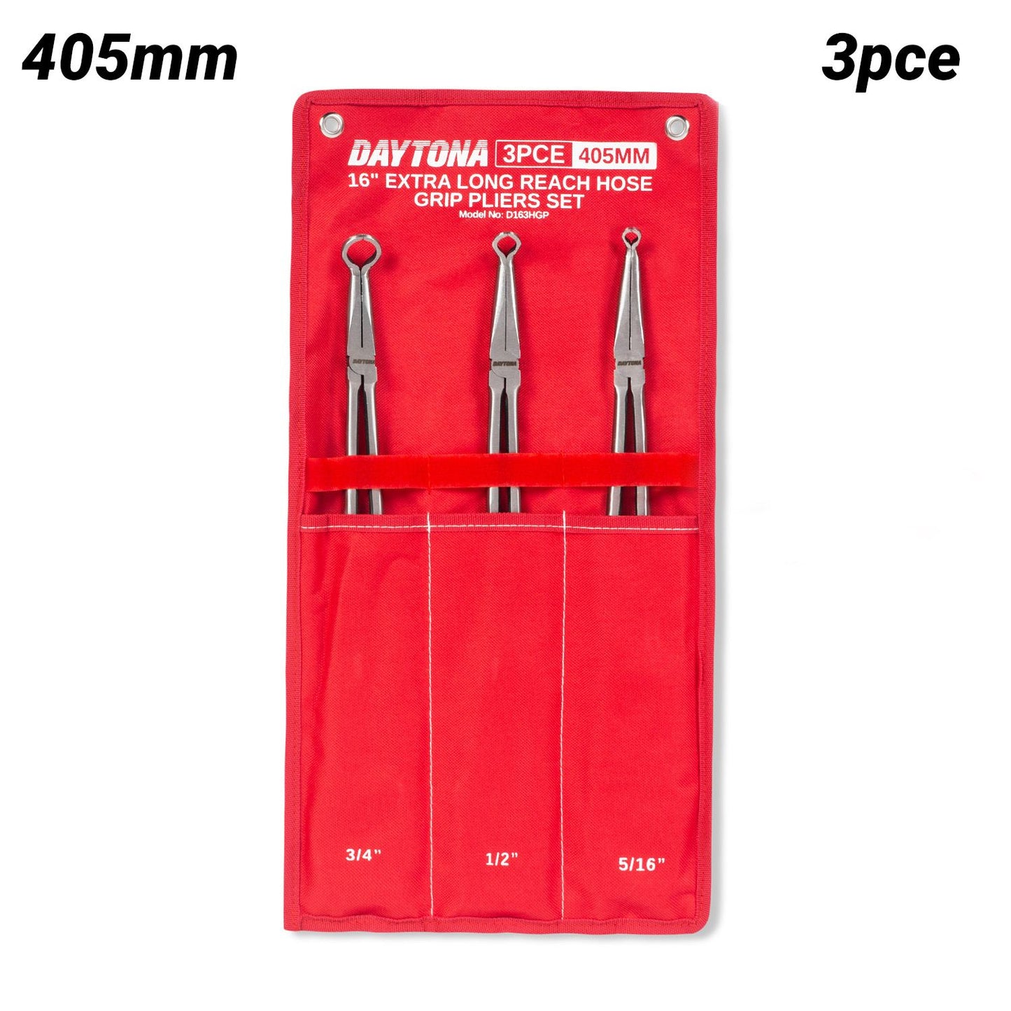 Daytona D163HGP 3pce 405mm (16") Extra Long Reach Hose Grip Pliers Set