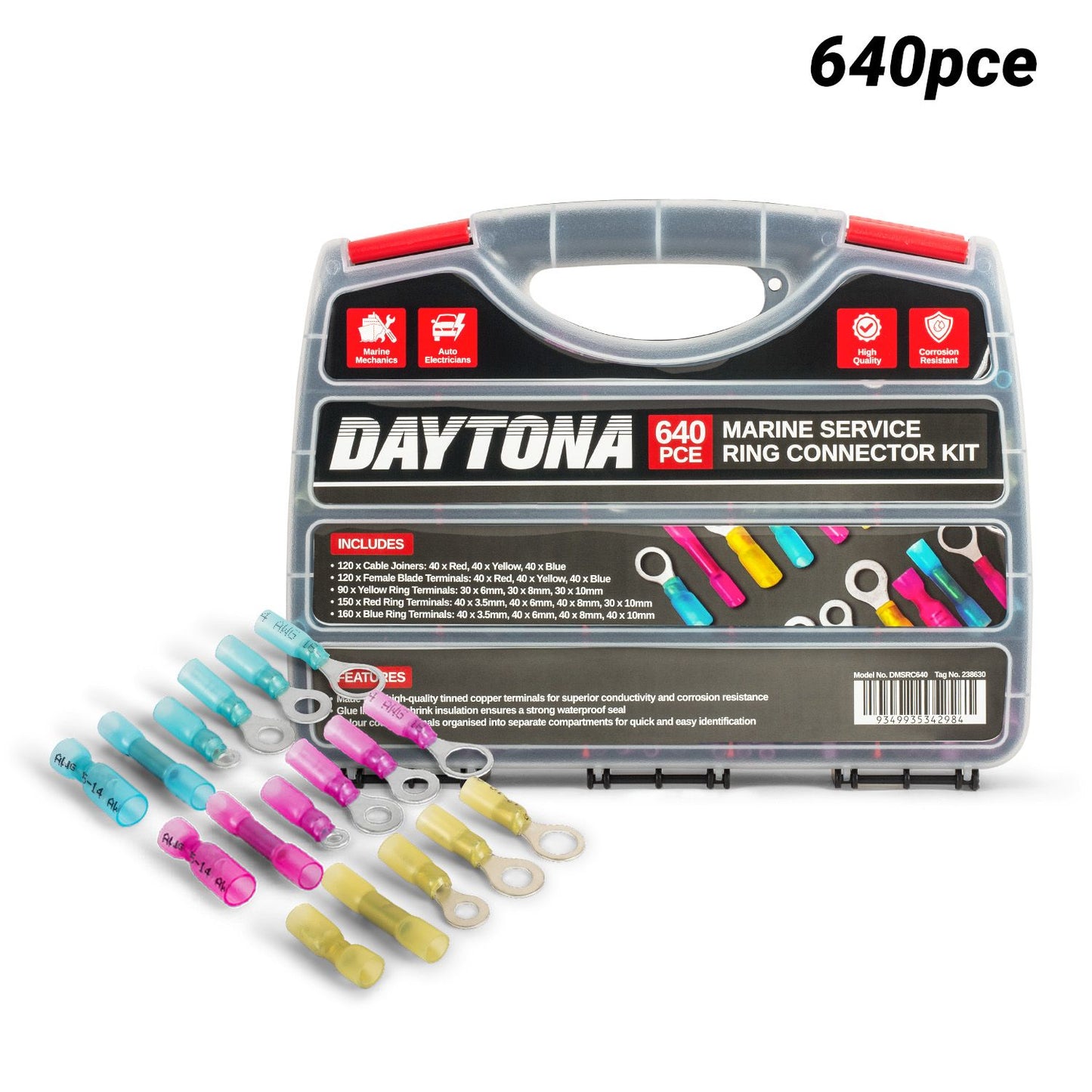 Daytona DMSRC640 640pce Marine Service Ring Connector Kit