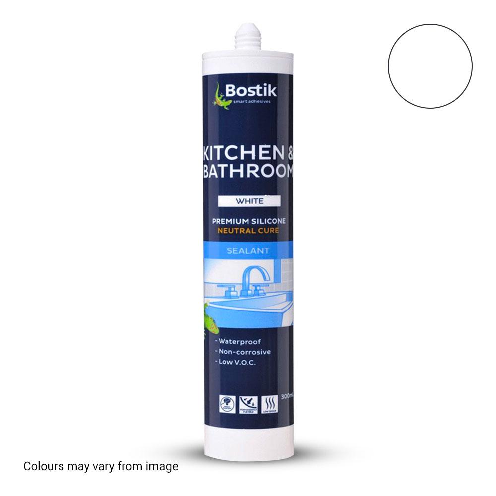 Bostik 30840077 300ml Kitchen & Bathroom Neutral Cure Silicone Sealant - White