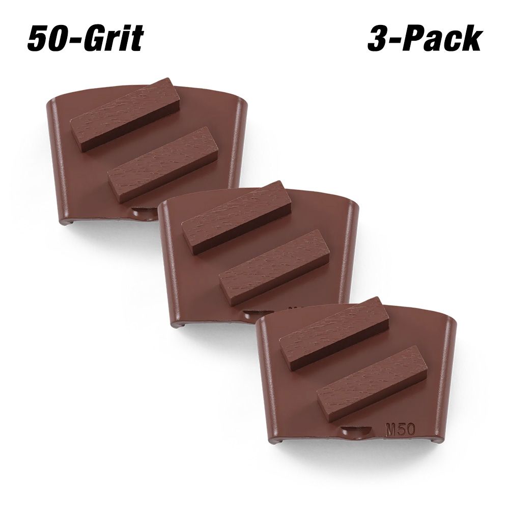 Husqvarna 547229402 3-Pack 50 Grit TACTI-GRIND EZ M Bronze - Medium Hard Cured Concrete