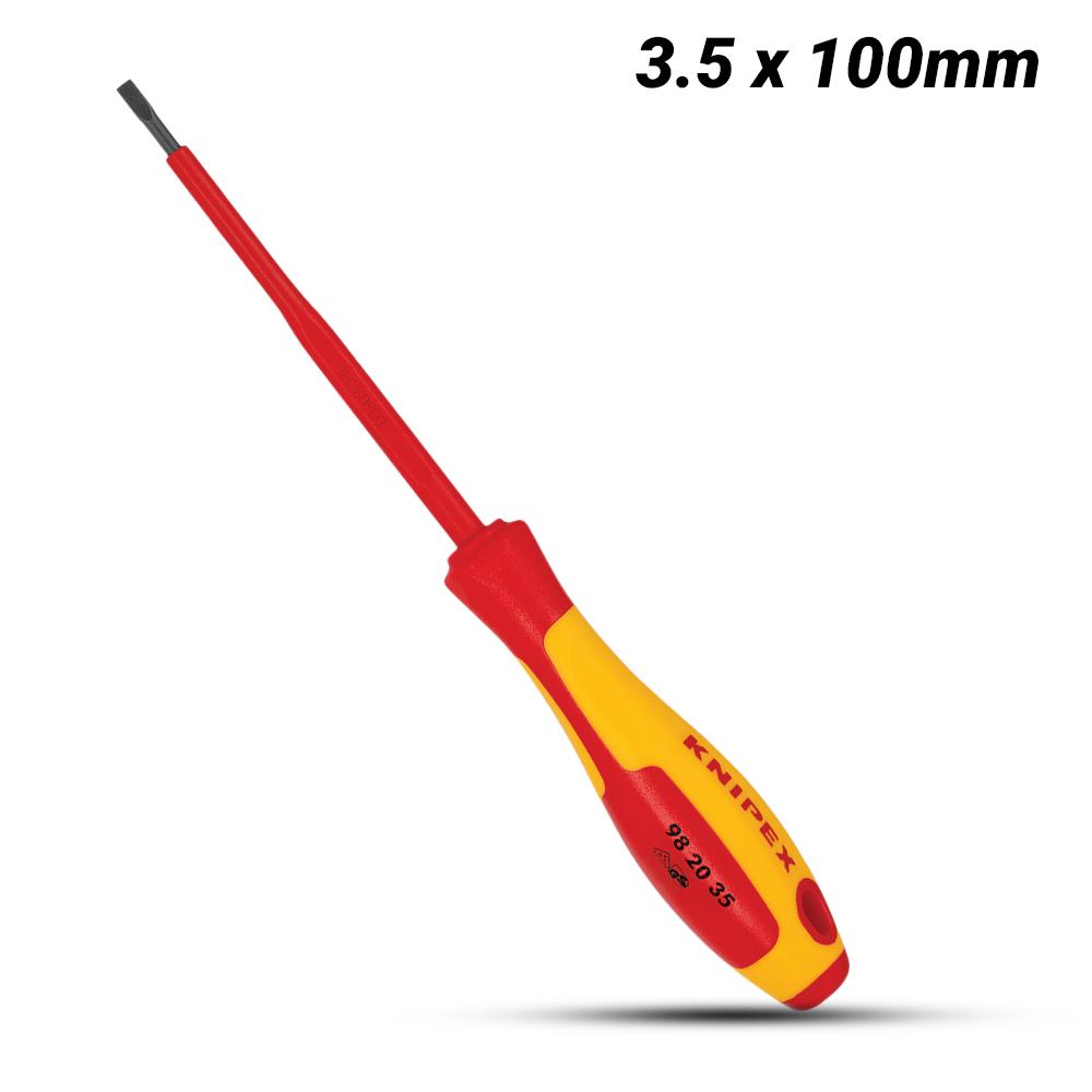 Knipex 982035 3.5mm (0.1") x 100mm (3.9") 1000V VDE Screwdriver