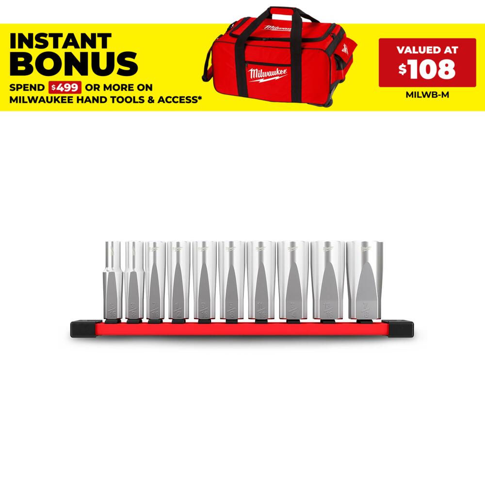 Milwaukee 48229405 10pce 3/8" Drive Deep SAE Socket Set