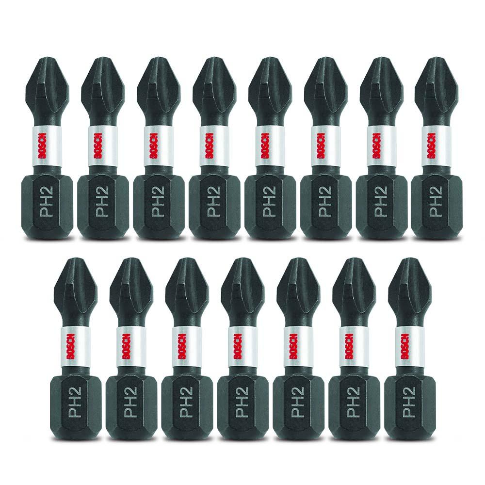 Bosch ITPH2115 (2.610.039.540) 15-Pack Impact Tough 1/4" 25mm PH2 Phillips Insert Screwdriver Bit