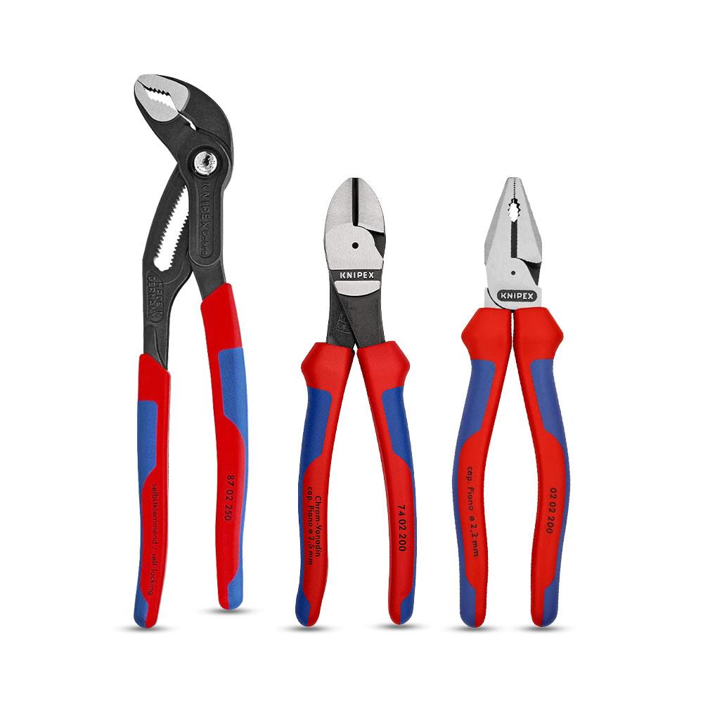 Knipex 002011S 3pce Heavy Duty Combination Plier Set - MADE IN GERMANY