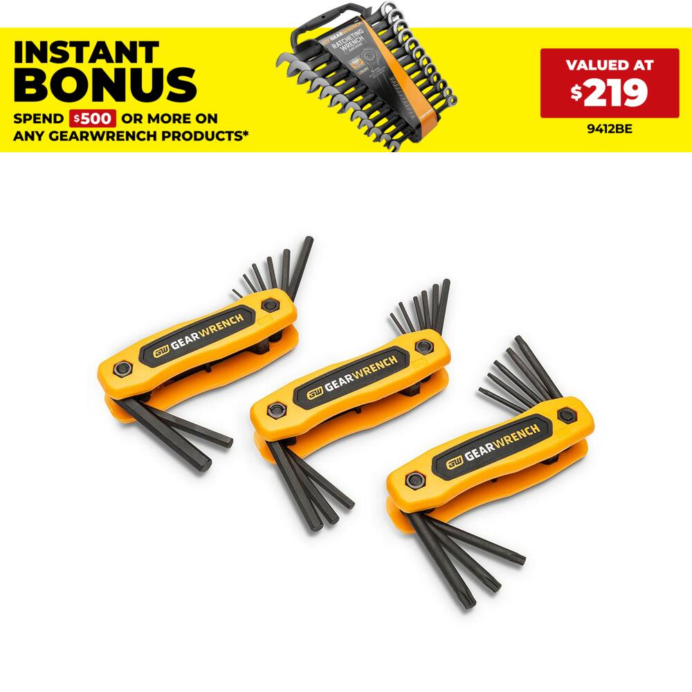 GEARWRENCH 83512 25pce SAE/Metric/Torx Folding Key Set