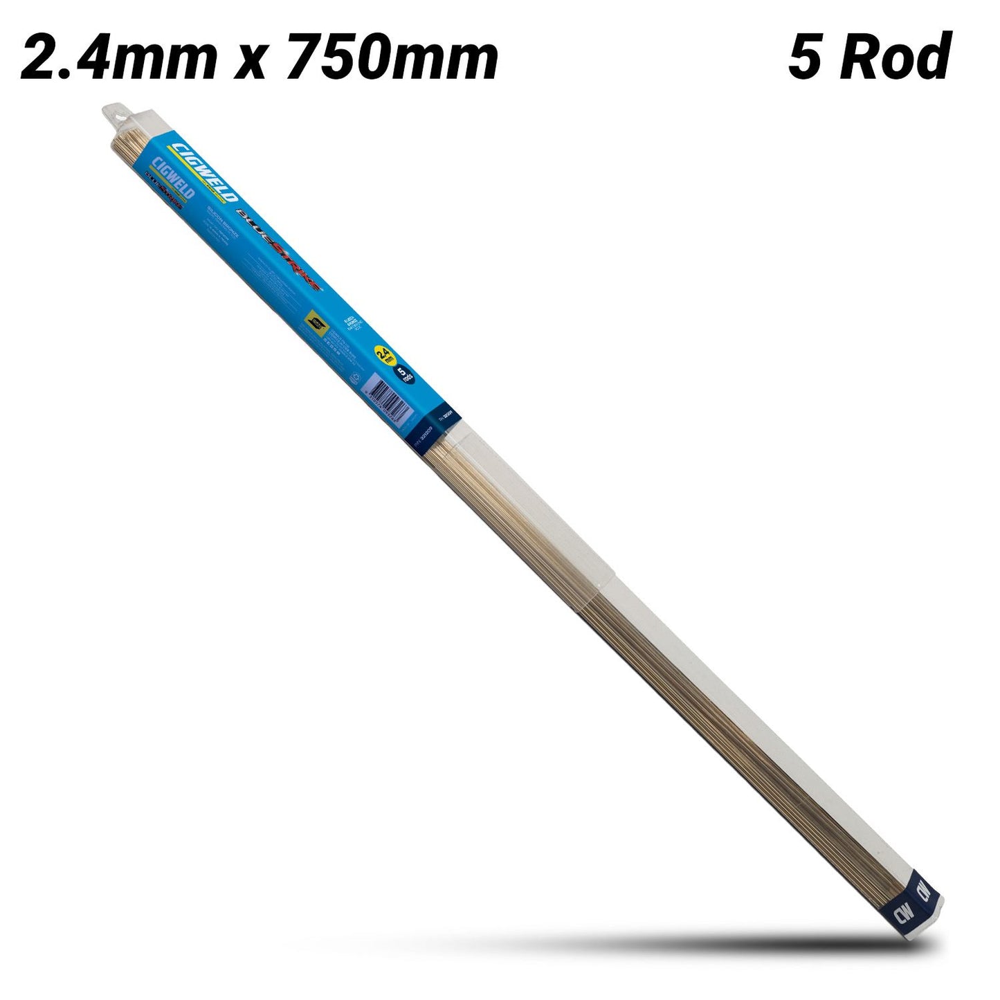 Cigweld 321209 2.4mm x 750mm BlueStrike Silicon Bronze (RB Cu Si-A) Brazing Rods - 5 Rods