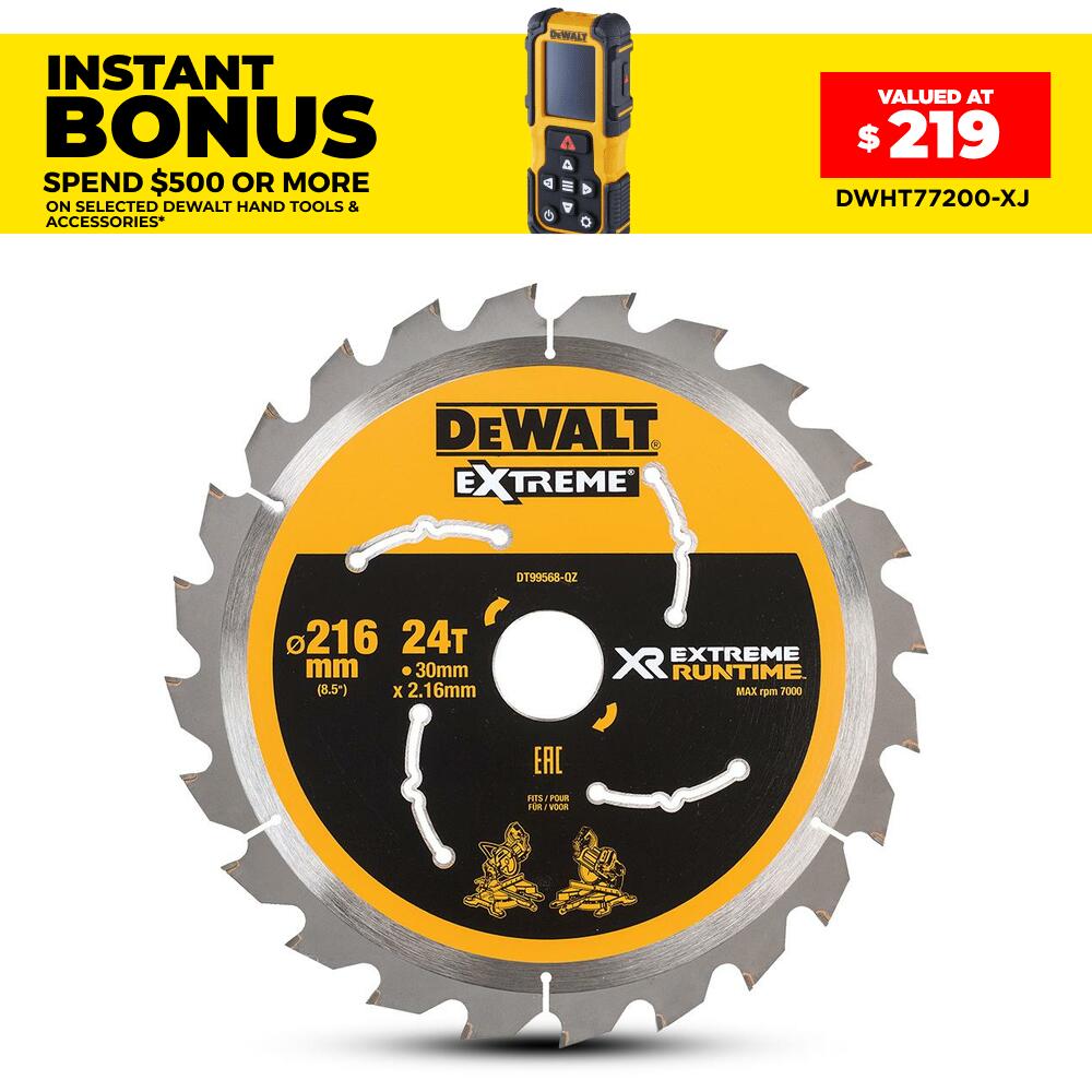DeWalt DT99568-QZ 216mm (8.5") 24T Extreme Circular Saw Blade