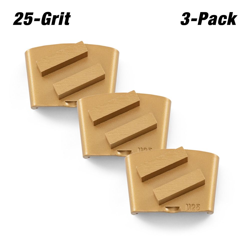 Husqvarna 547229401 3-Pack 25 Grit TACTI-GRIND EZ M Bronze - Medium Hard Cured Concrete