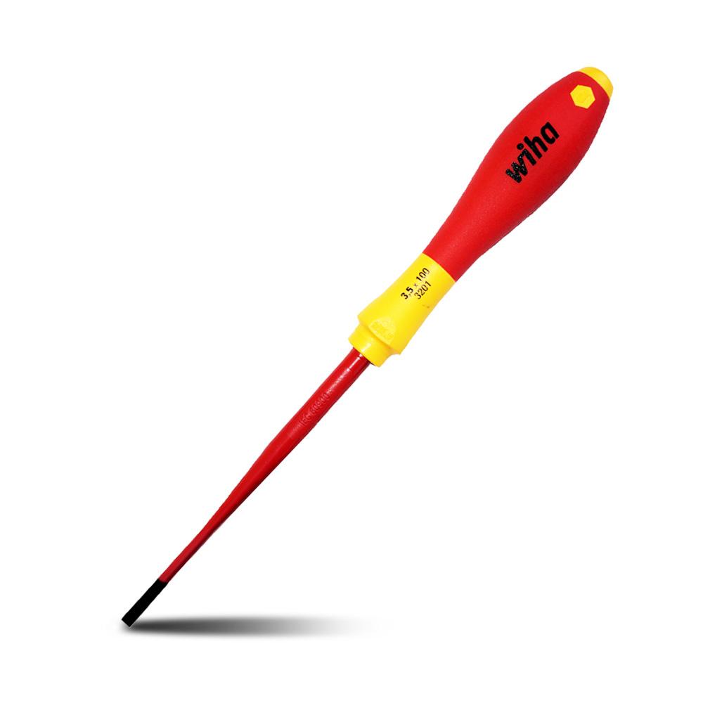 Wiha 41208 3.5 x 100mm Slotted Slimfix VDE Screwdriver