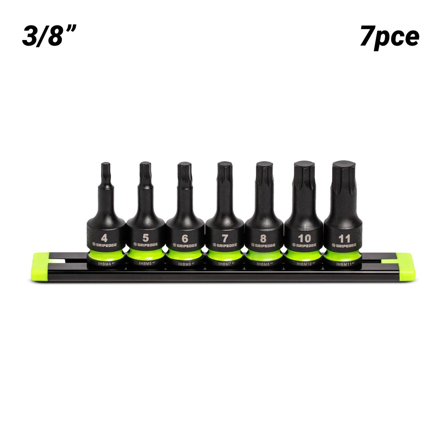 GRIPEDGE  IHBM7S 7pce 3/8" Drive Short Metric Impact HEX Driver Set