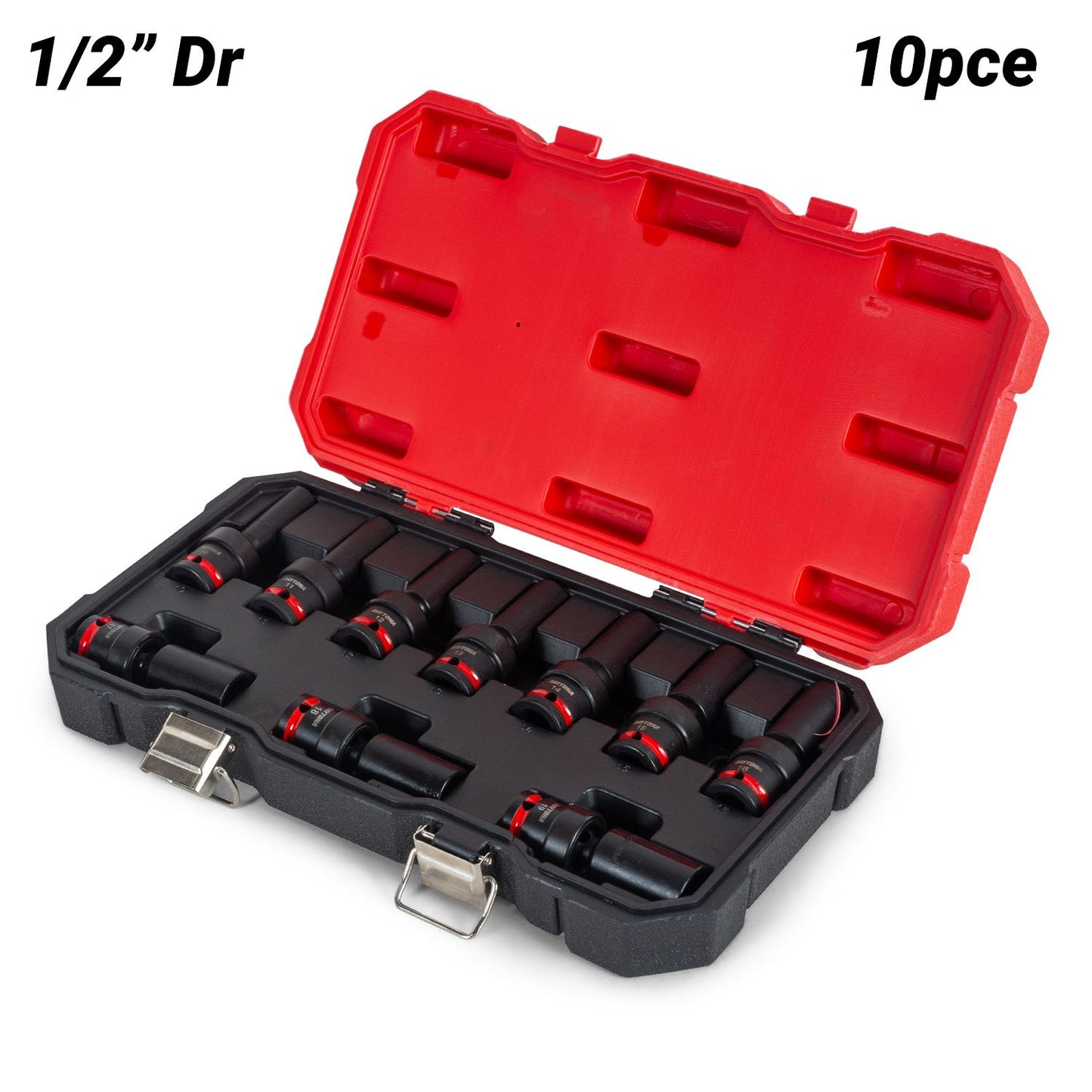Daytona D12UISS 10pce 1/2" 10-19mm Universal Swivel Deep Impact Socket Set