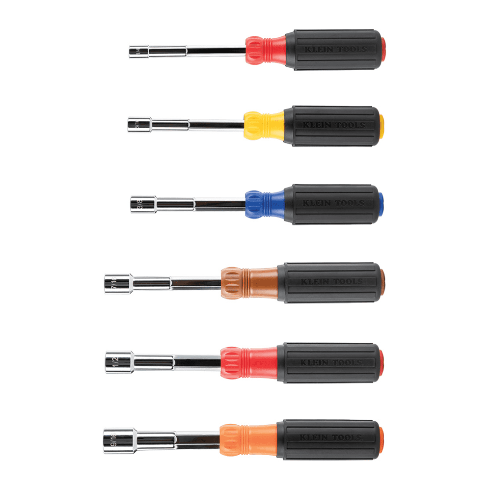 Klein A-65411 6pce Colour Coded Hollow Shaft Heavy Duty Nut Driver Set