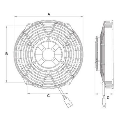 EFX5530 COMEX 11in 12V 1100 CFM Puller Thermo Cooling Fan
