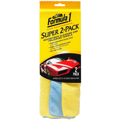 Formula 1 625049 Super Microfibre Cleaning & Polishing Towels 2-Pack