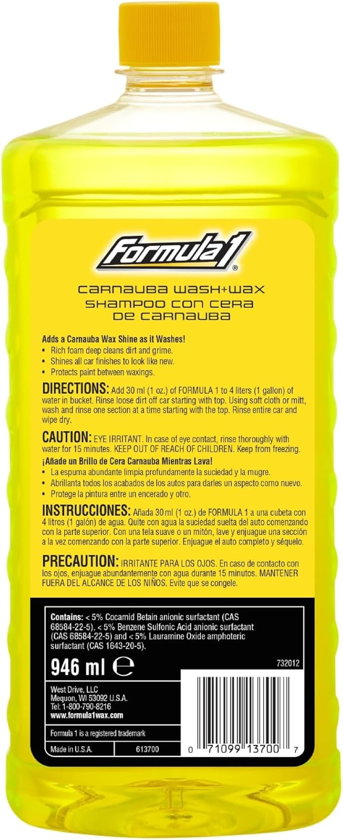 Formula 1 Carnauba Wash & Wax 946ml