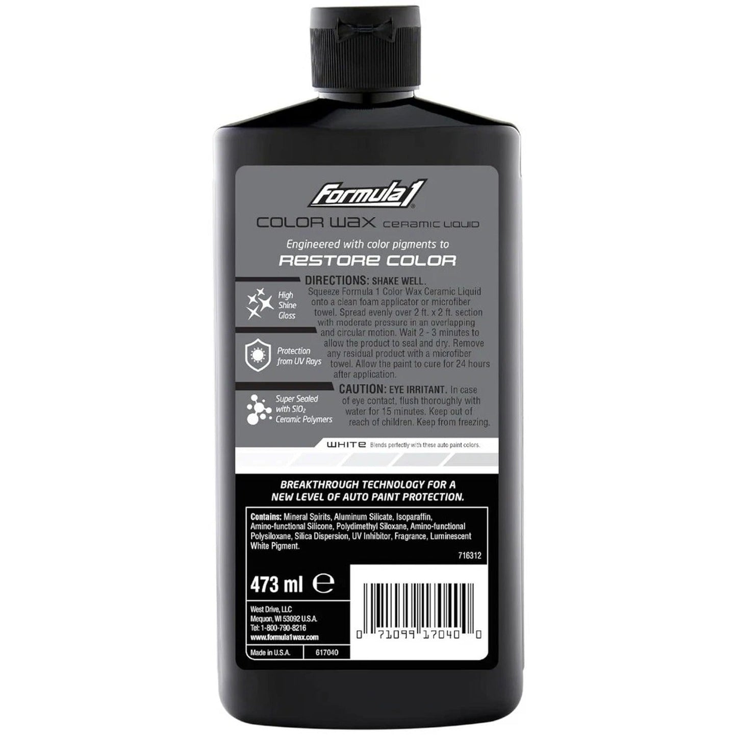 Formula 1 Ceramic Color Wax White 473ml